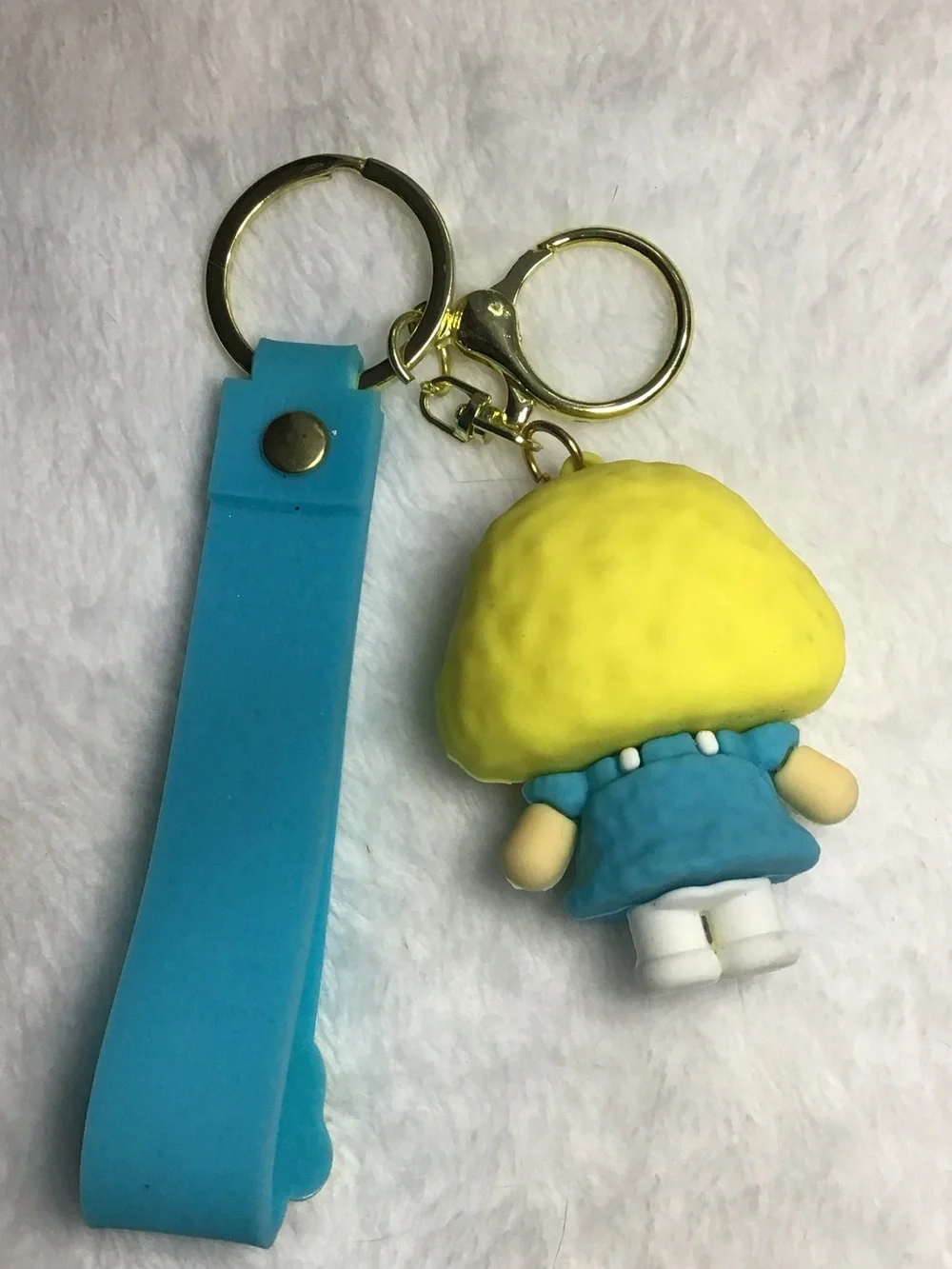Blue Heart-Eye Doll Keychain & Card Holder Accessory